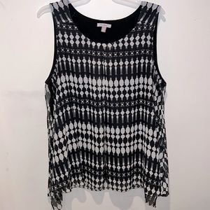 Woman’s Plus Roz & Ali Sleeveless Lined Shell Shirt 3X